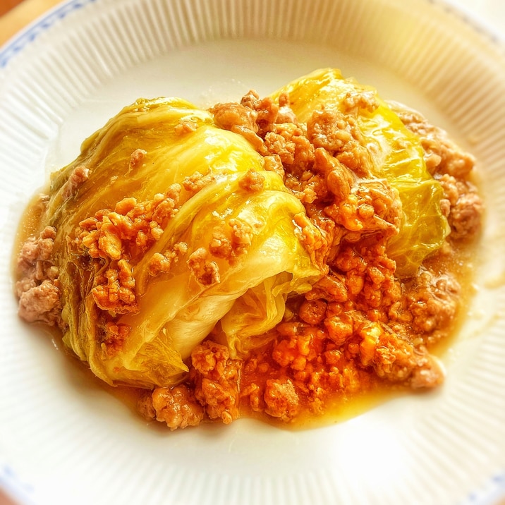 白菜包み餅の*中華そぼろあんかけ*